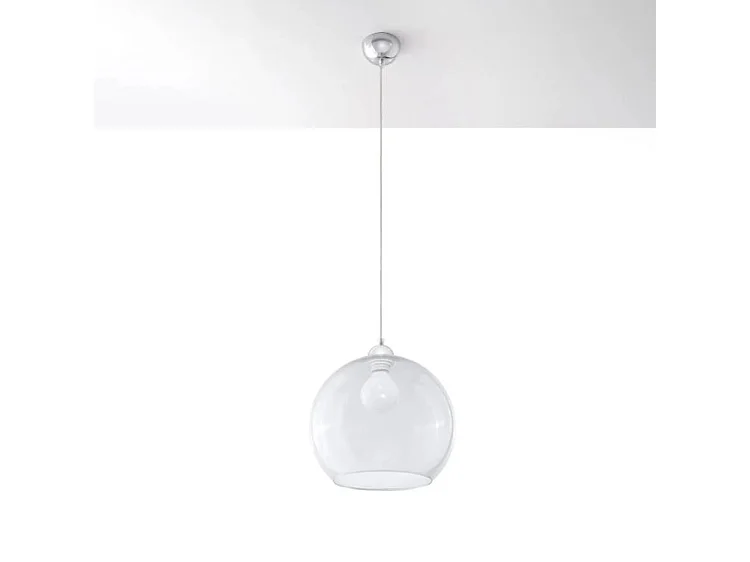 Pendelleuchten Ball Minimalistisch Aus  Stahl/Glas - 1 Lichtquellen - L.30 X H. Cm - Transparent