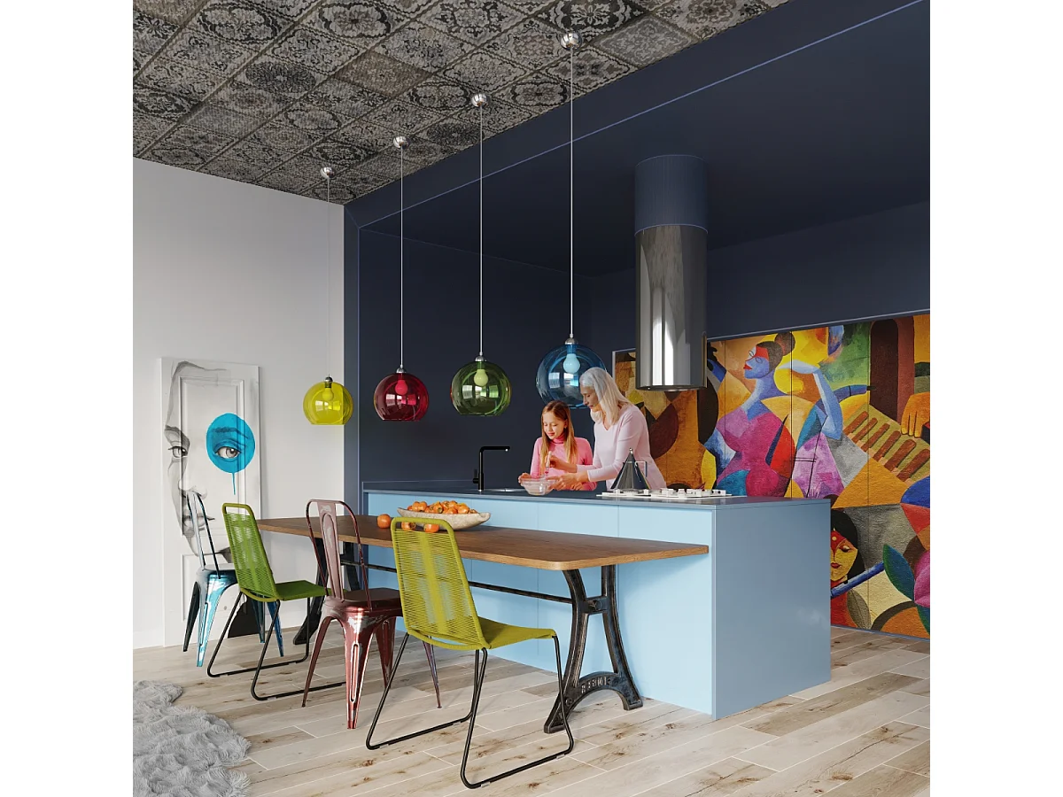 Hanglampen Ball Minimalistisch Van  - 1 Lichtbronnen - L.30 X H.120 Cm - Transparant