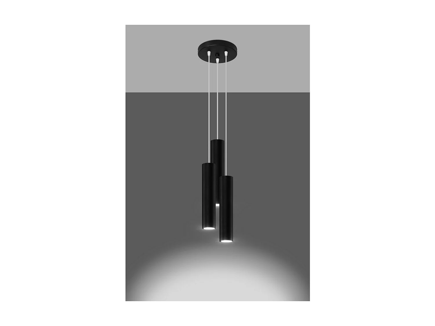 Sollux lichting Lagos Cluster Pendelleuchte, Schwarz, 3x GU10