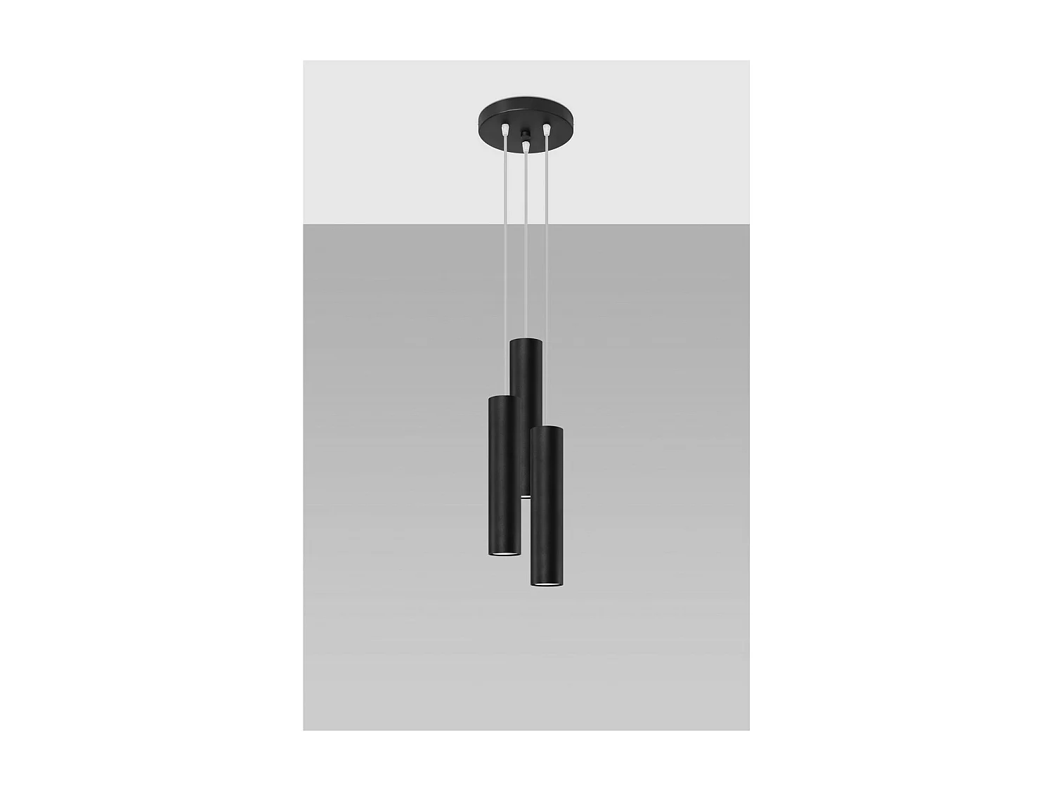 Hanglampen Lagos Modern Van  - 3 Lichtbronnen - L.20 X H.110 Cm - Zwart