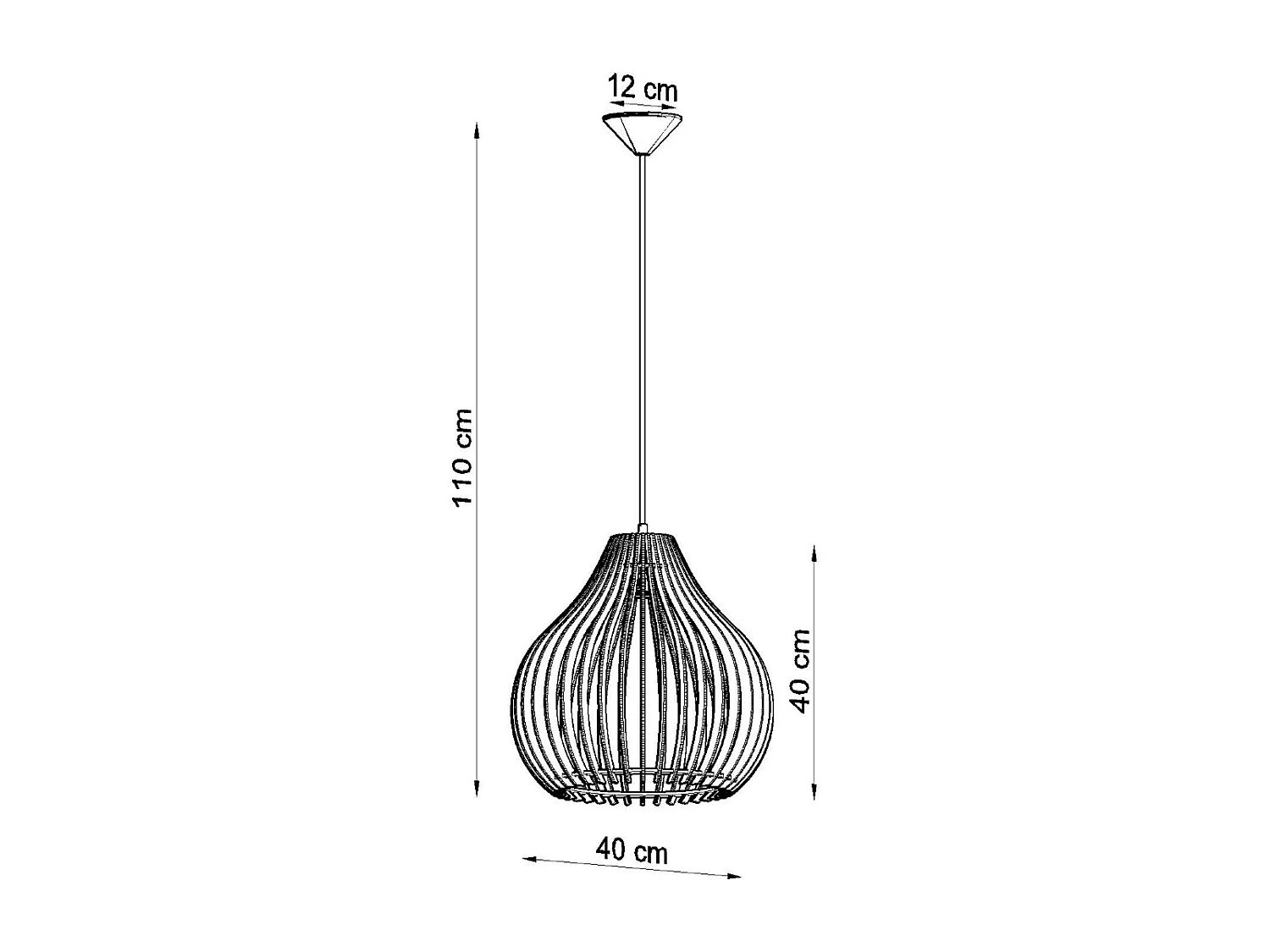 Hanglampen Aprilla Scandinavisch Van  - 1 Lichtbronnen - L.40 X H.110 Cm - Natuurlijk Hout