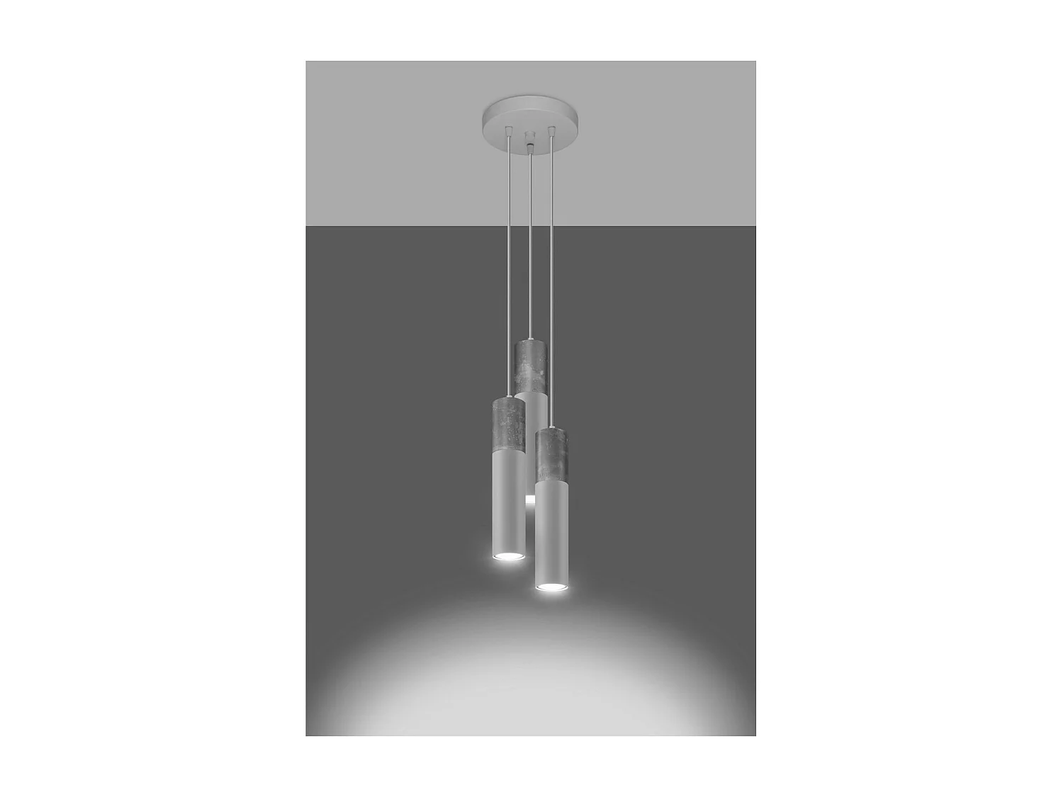 Sollux lichting Borgio Cluster Pendelleuchte, Grau, Weiß, 3x GU10