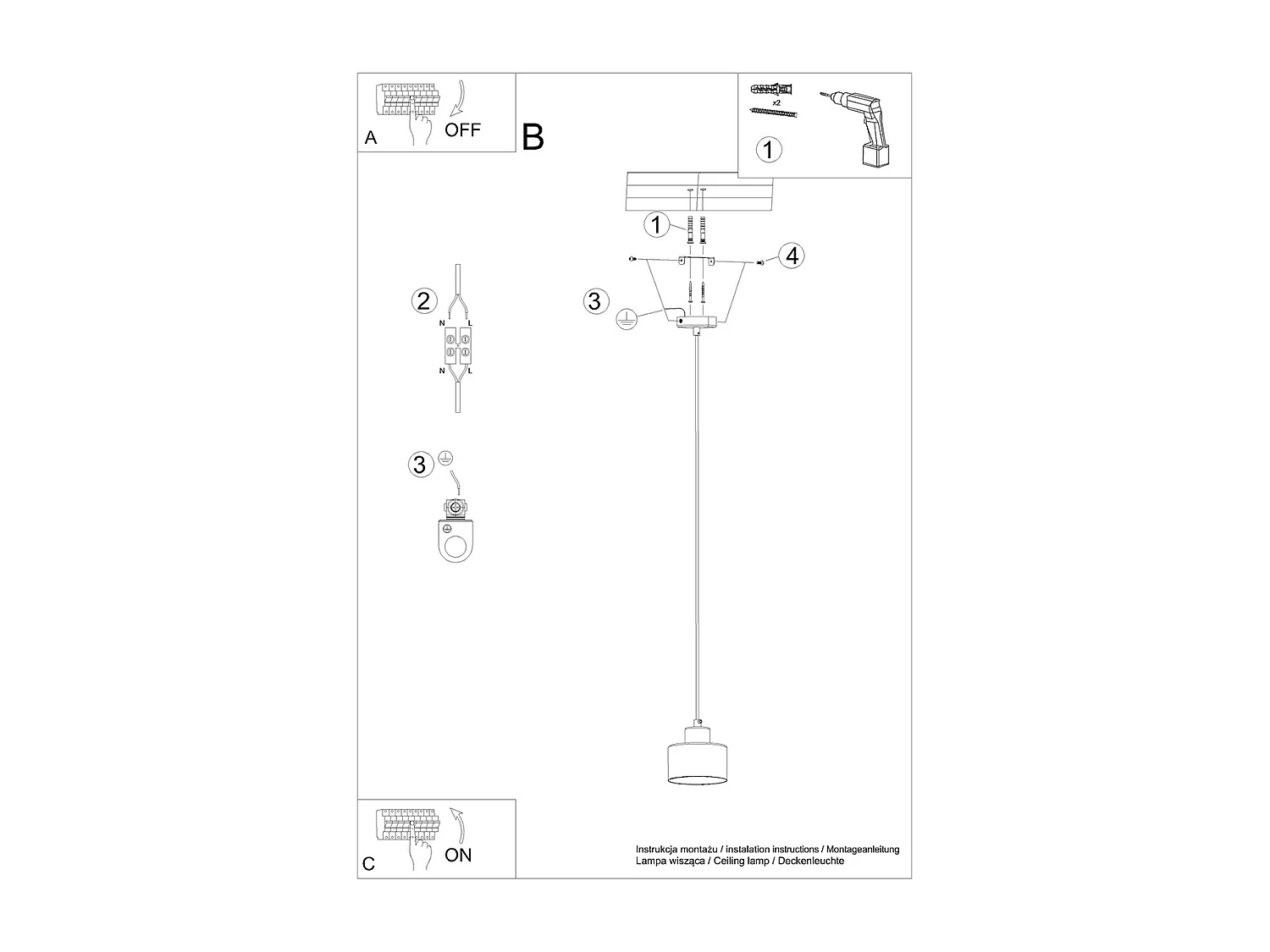 Hanglampen Savar Modern Van  - 1 Lichtbronnen - L.12 X H.120 Cm - Zwart