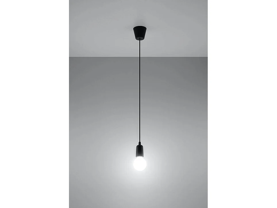 Luminárias Pendentes Diego Moderno, Pvc - 1 Lichtbronnen - L.9 X H.90 Cm - Preto