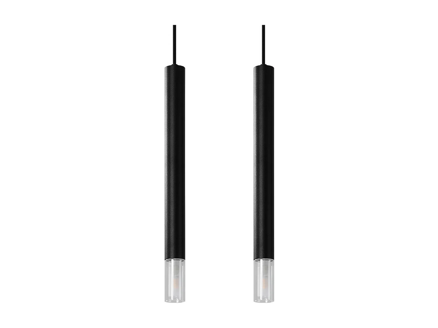 Hanglampen Wezyr Modern Van  - 2 Lichtbronnen - L.30 X H.120 Cm - Zwart