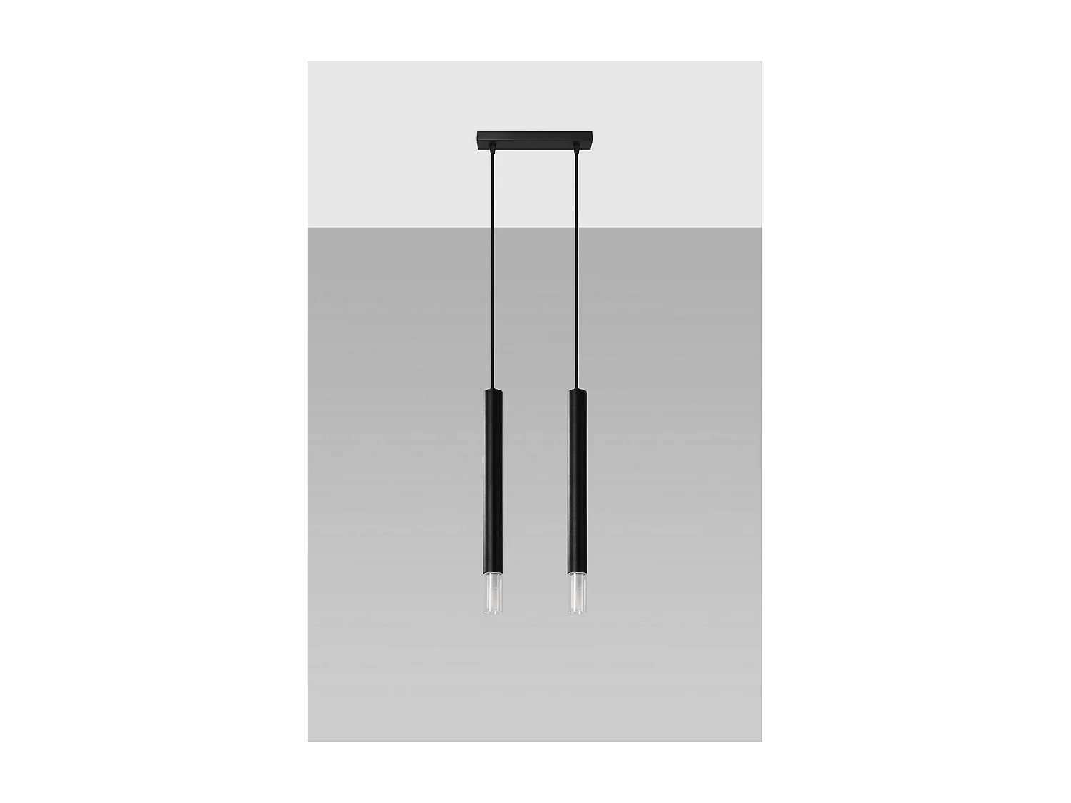 Hanglampen Wezyr Modern Van  - 2 Lichtbronnen - L.30 X H.120 Cm - Zwart