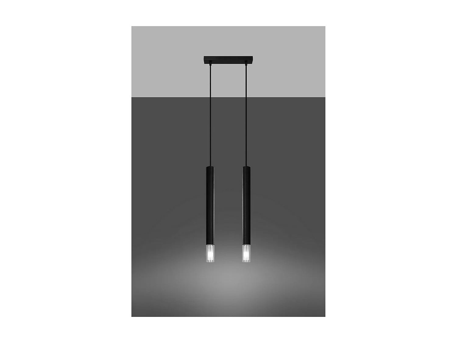 Hanglampen Wezyr Modern Van  - 2 Lichtbronnen - L.30 X H.120 Cm - Zwart