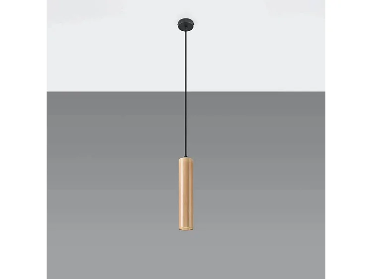 Hanglampen Lino Scandinavisch Van  - 1 Lichtbronnen - L.8 X H.105 Cm - Natuurlijk Hout