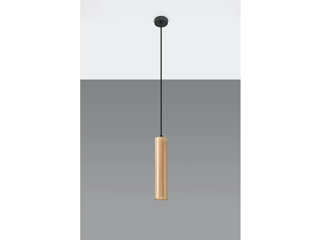 Hanglampen Lino Scandinavisch Van  - 1 Lichtbronnen - L.8 X H.105 Cm - Natuurlijk Hout