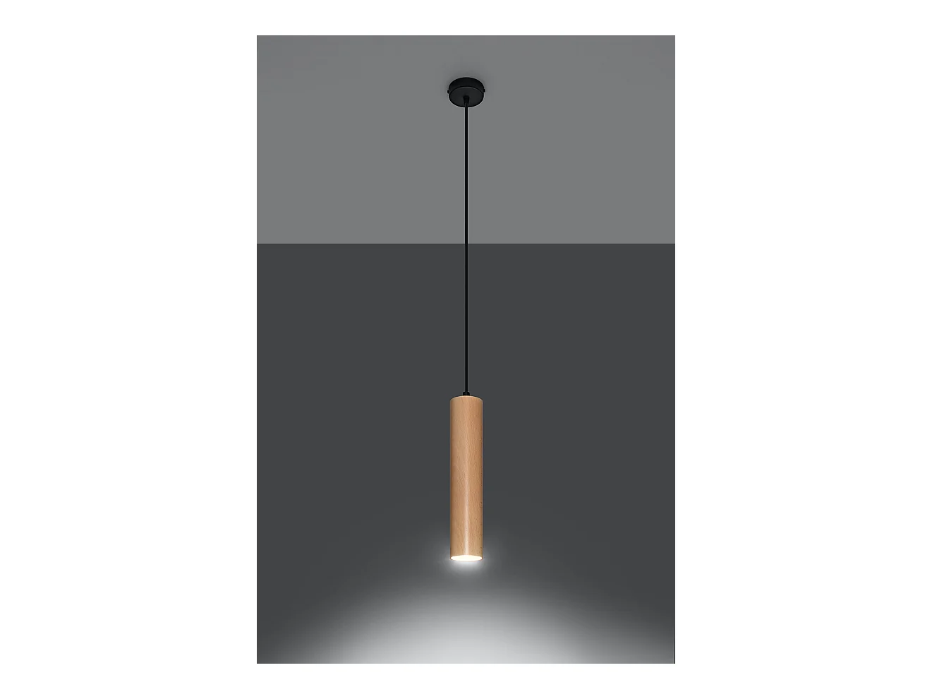 Lampa wisząca LINO 1 drewniana