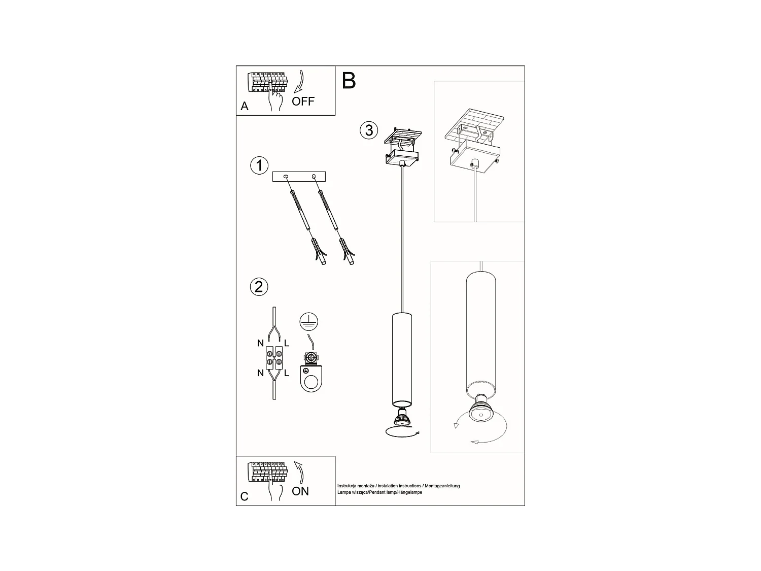 Lampa wisząca LINO 1 drewniana