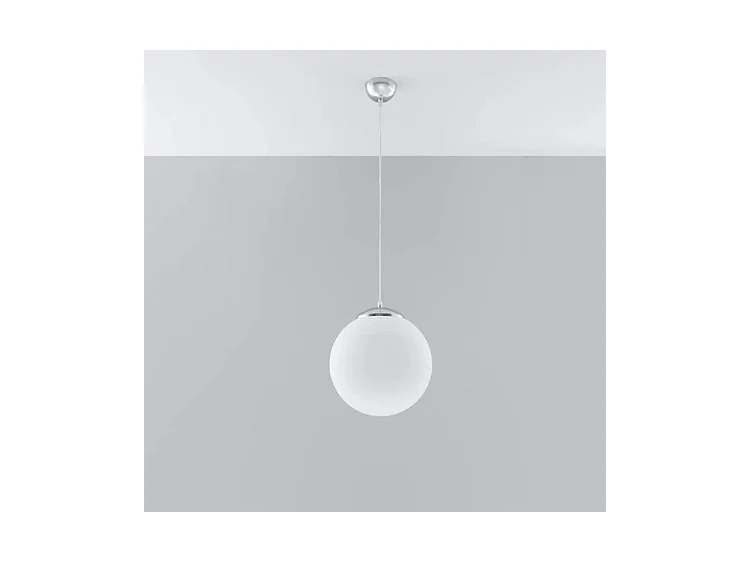 Sollux UGO Suspension Globe 1 Lumière Blanc, Chrome, E27