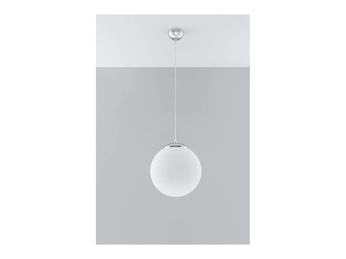 Sollux UGO - 1 licht Globe Anhänger Weiß, Chrom, E27