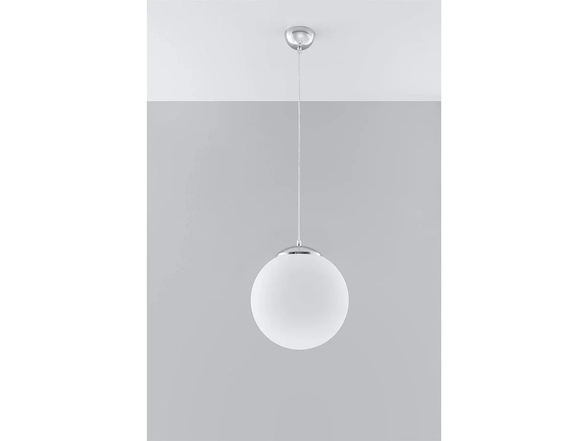 Sollux UGO Suspension Globe 1 Lumière Blanc, Chrome, E27