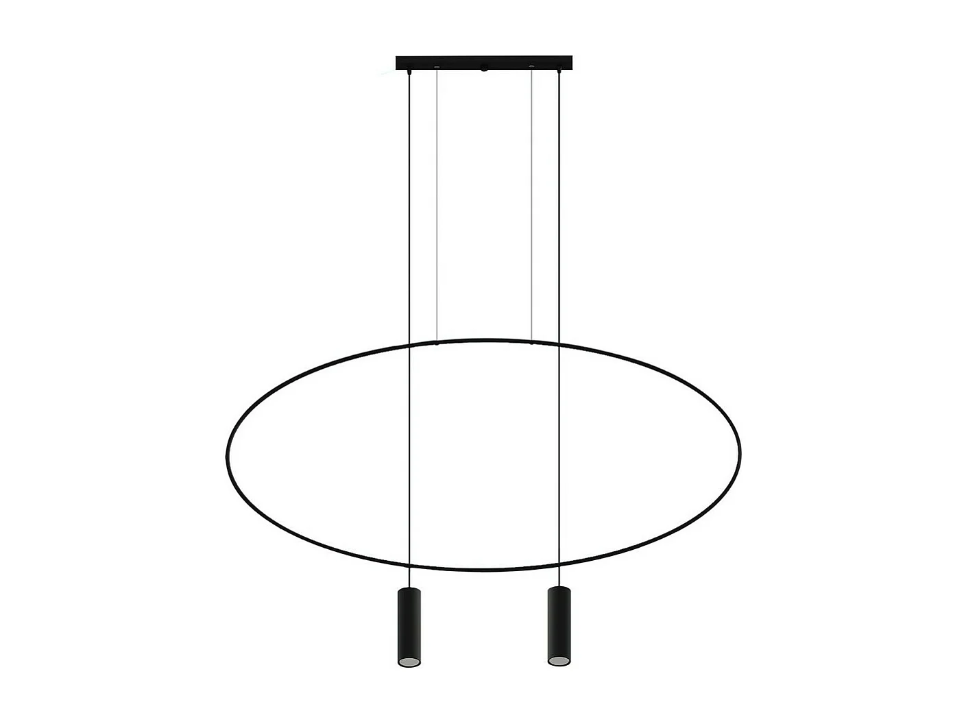 Sollux Lighting Holar Plafón Colgante Moderno, Negro, 2x GU10