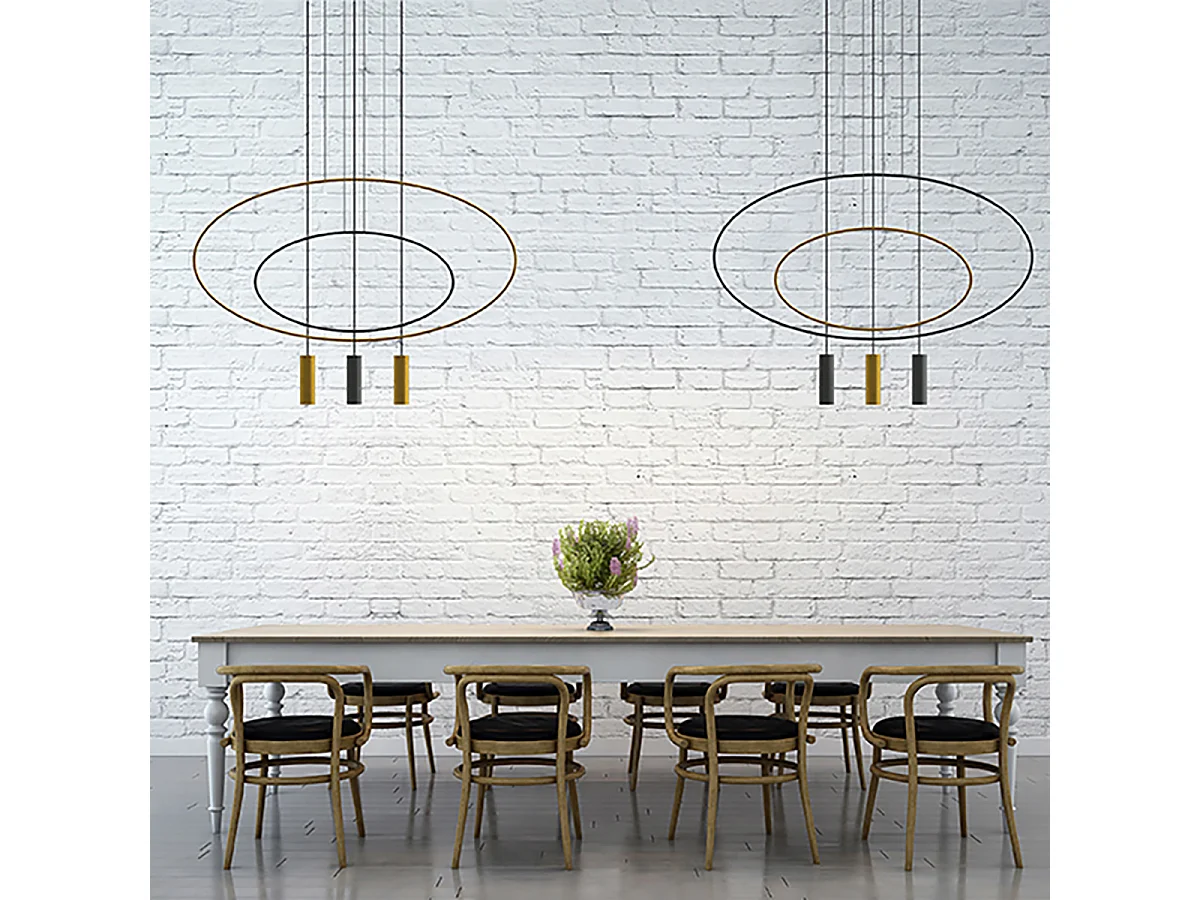 Sollux Lighting Holar Plafón Colgante Moderno, Negro, 2x GU10