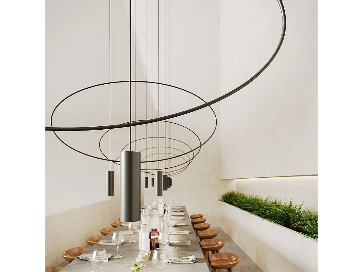 Sollux Lighting Holar Plafón Colgante Moderno, Negro, 2x GU10