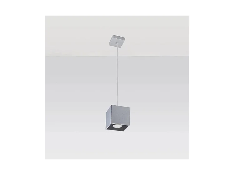 Lampes Suspendues Quad Moderne En Aluminium - 1 Sources Lumineuses - L.10 X H.110 Cm - Gris