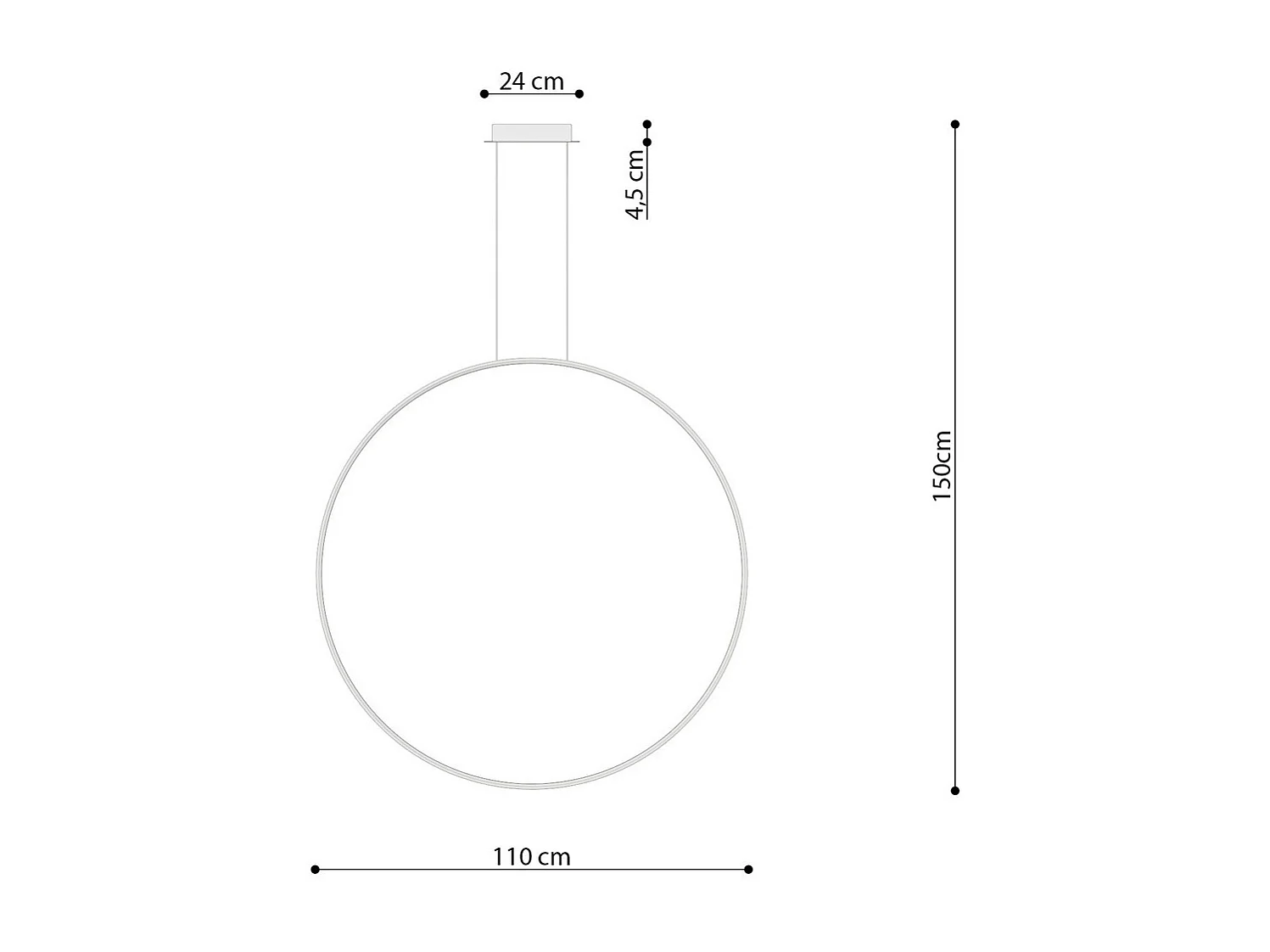 Sollux lichting Rio Integrierte LED-Kreis-Pendel-Deckenleuchte, Schwarz, 4000 K, 7820 lm