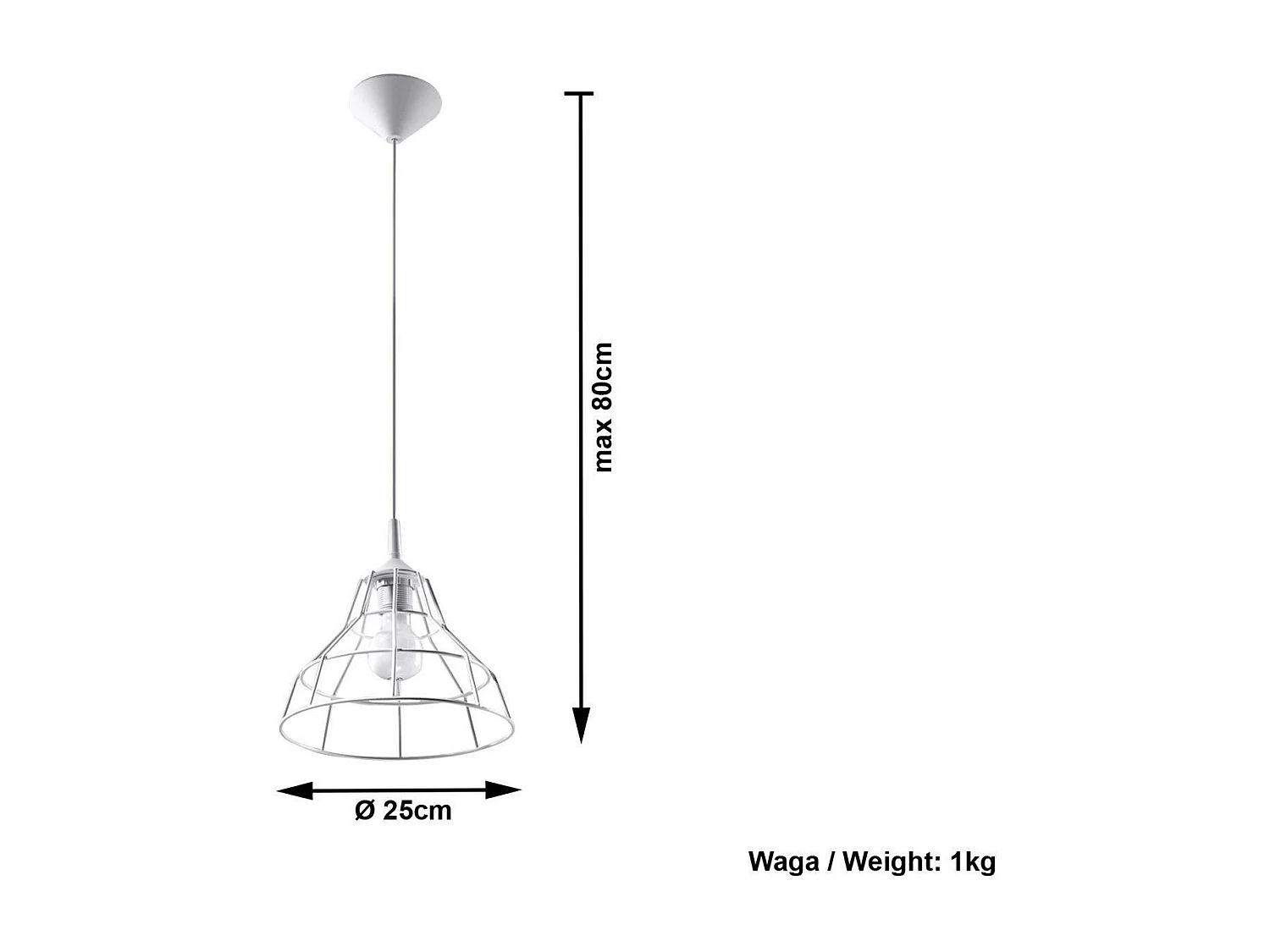 Hanglampen Anata Modern Van  - 1 Lichtbronnen - L.25 X H.95 Cm - Wit