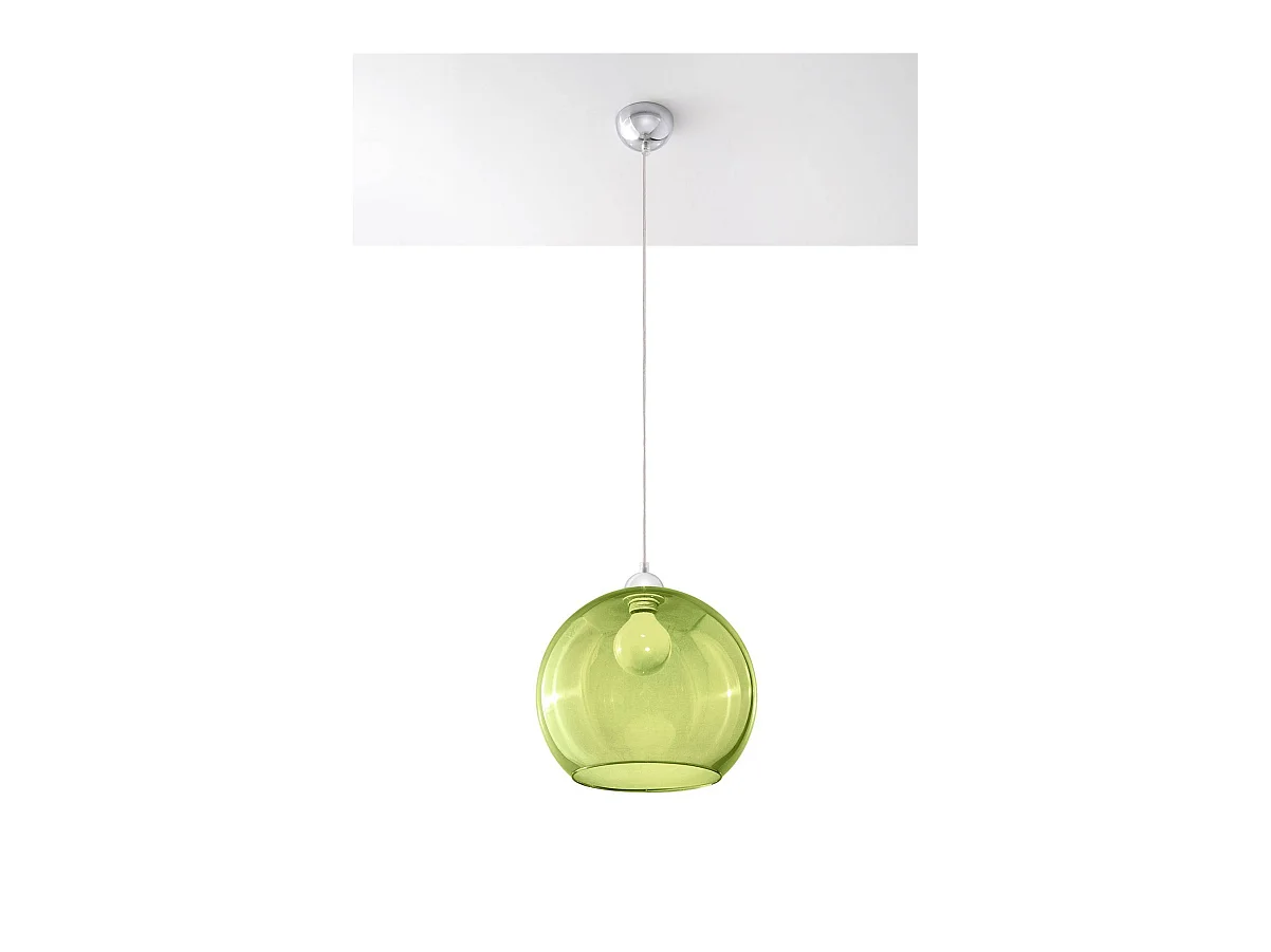 Hanglampen Ball Minimalistisch Van  - 1 Lichtbronnen - L.30 X H.120 Cm - Groente