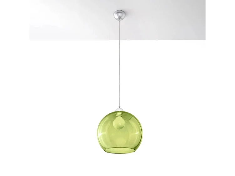 Hanglampen Ball Minimalistisch Van  - 1 Lichtbronnen - L.30 X H.120 Cm - Groente