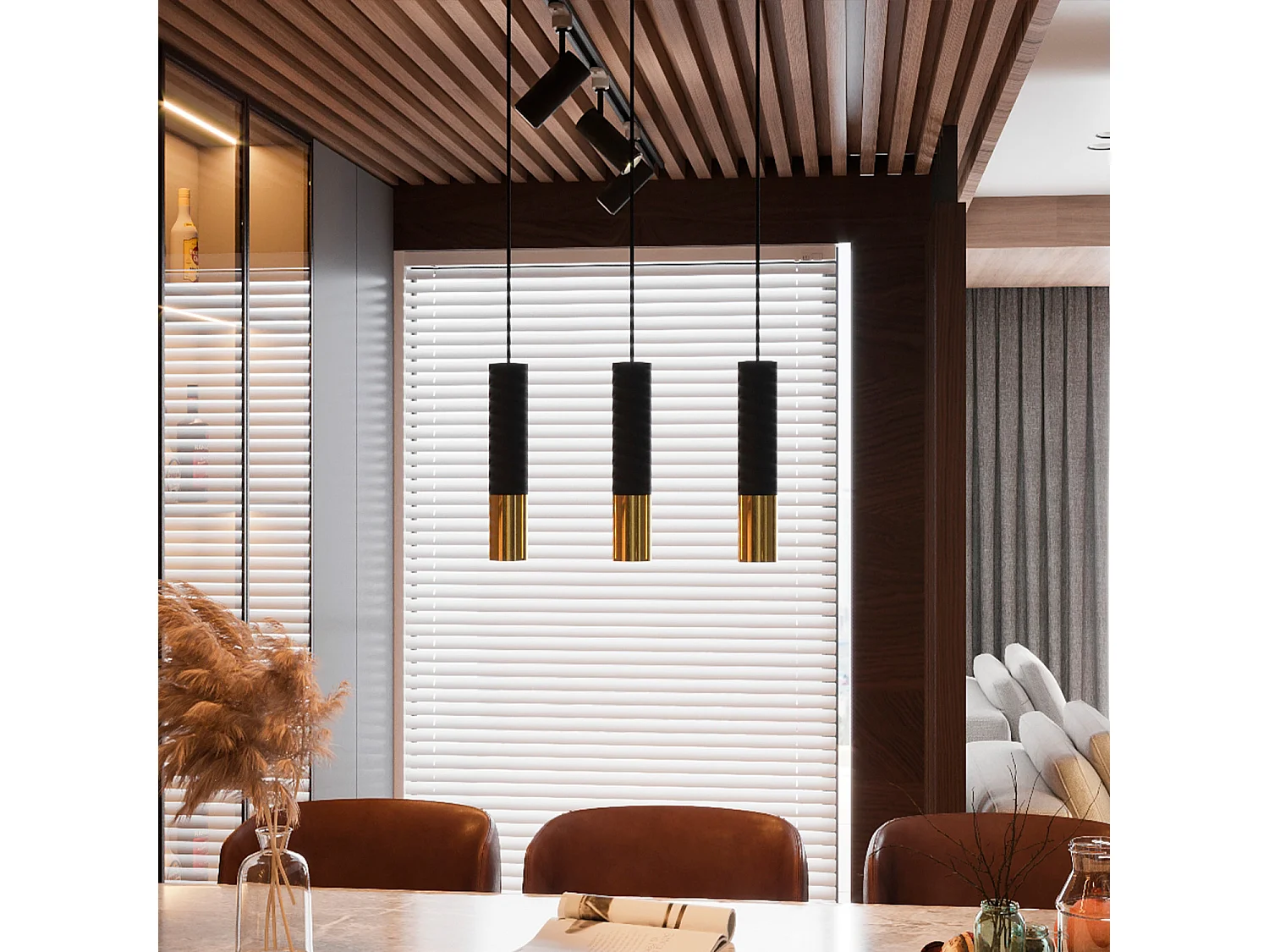 Sollux LOOPEZ Suspension Twin Noir, Or GU10