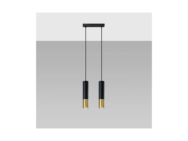 Sollux LOOPEZ Suspension Twin Noir, Or GU10
