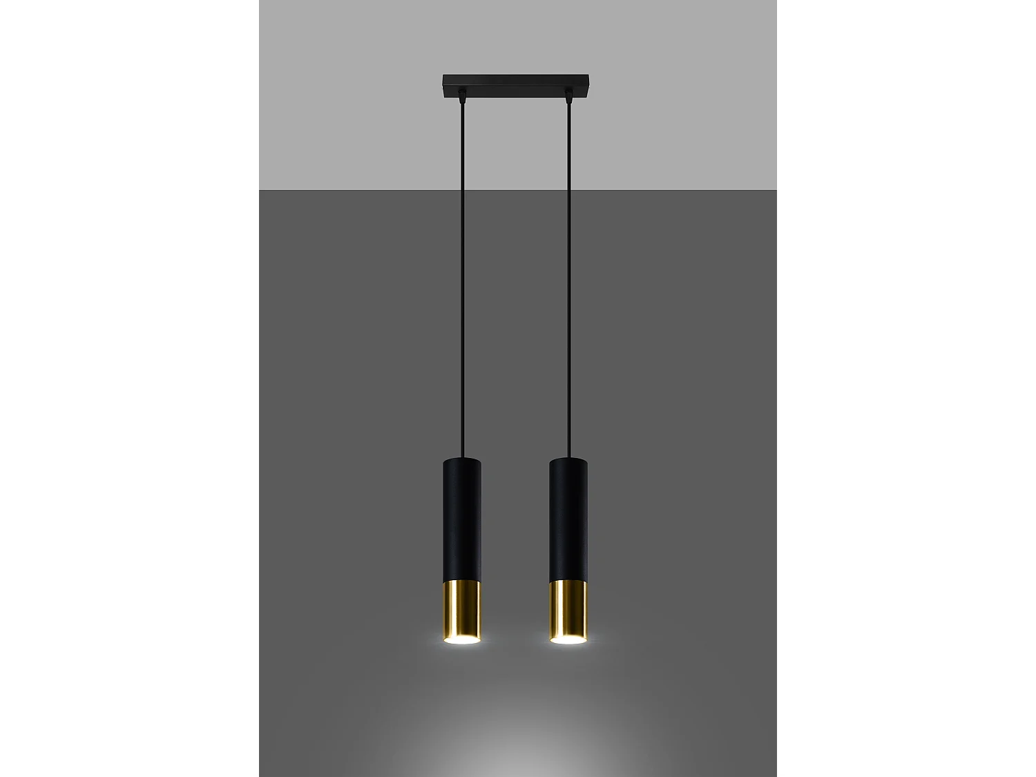 Lampa wisząca LOOPEZ 2 czarna/złoty