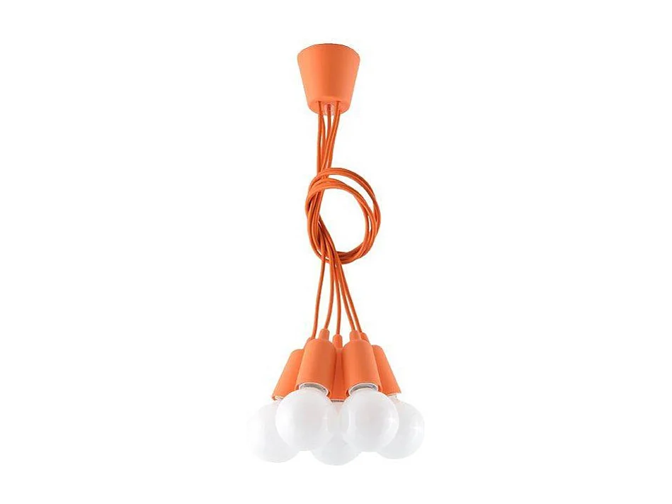 Sollux DIEGO - Lámpara colgante de techo con 5 luces, naranja