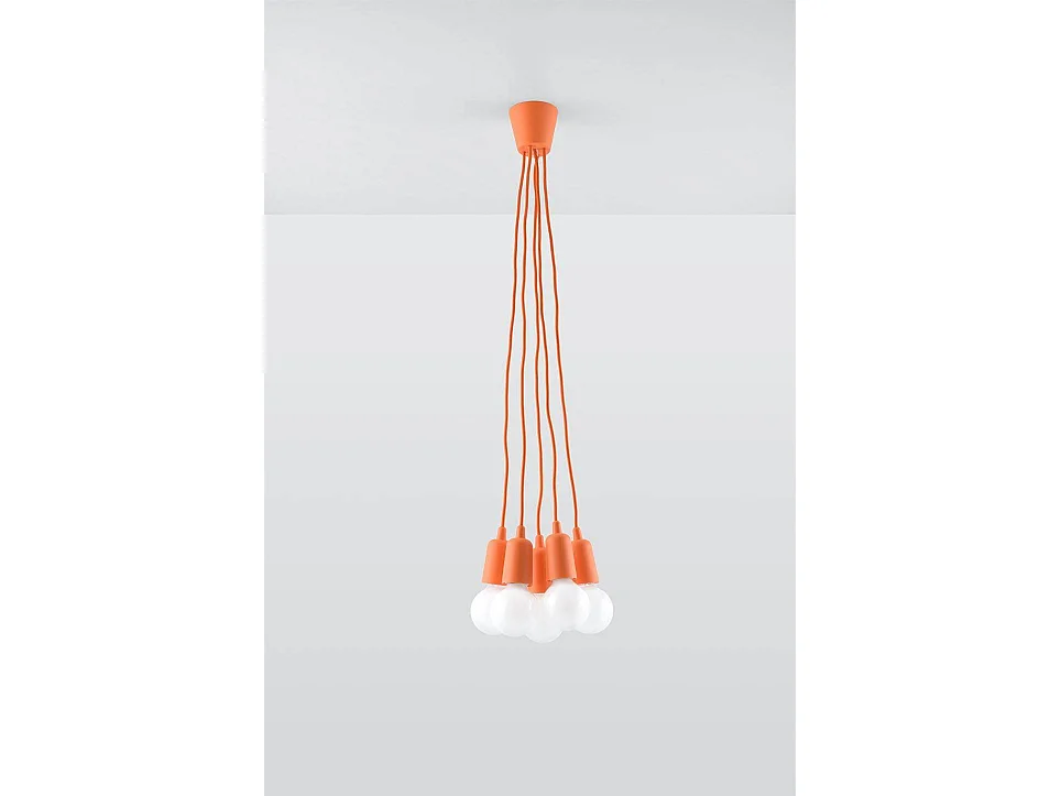 Sollux DIEGO - Lámpara colgante de techo con 5 luces, naranja