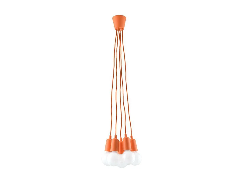 Hanglampen Diego Modern Van  - 5 Lichtbronnen - L.25 X H.90 Cm - Oranje