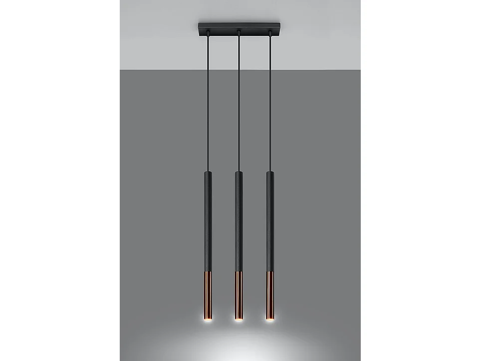 Lampa wisząca MOZAICA 3L czarna/miedź