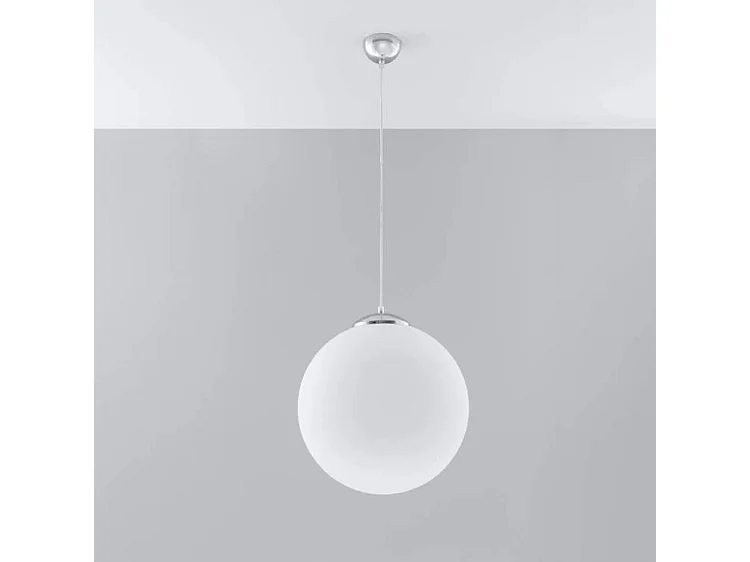 Sollux UGO Suspension Globe 1 Lumière Blanc, Chrome, E27