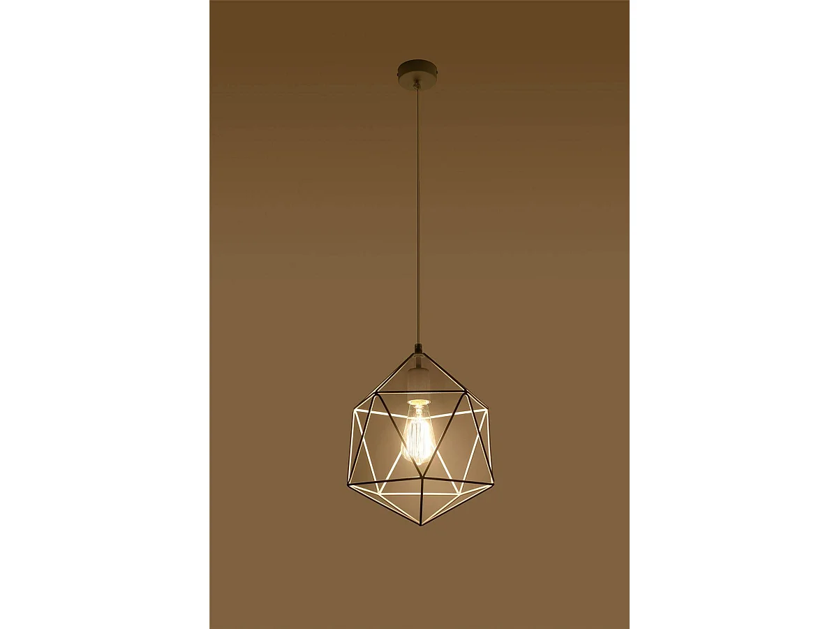 Sollux GASPARE - Sospensione a soffitto con gabbia a 1 luce bianca, E27