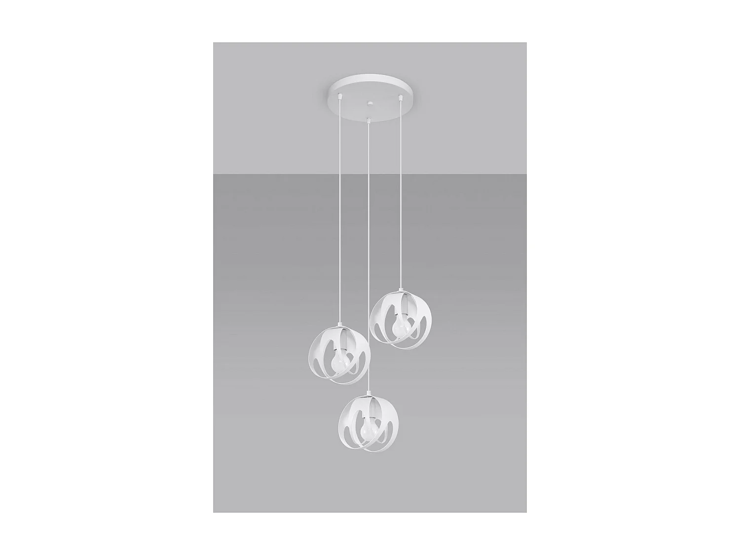 Sollux Lighting Tulos Plafonnier suspendu Cluster, blanc, 3x E27