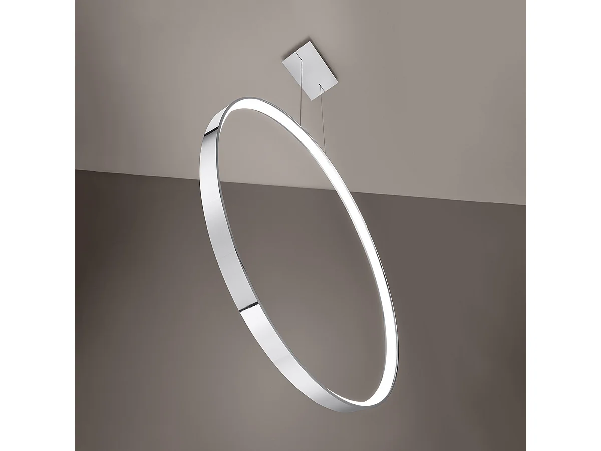 Hanglampen Rio Modern Van  - 1 Lichtbronnen - L.78 X H.150 Cm - Chroom