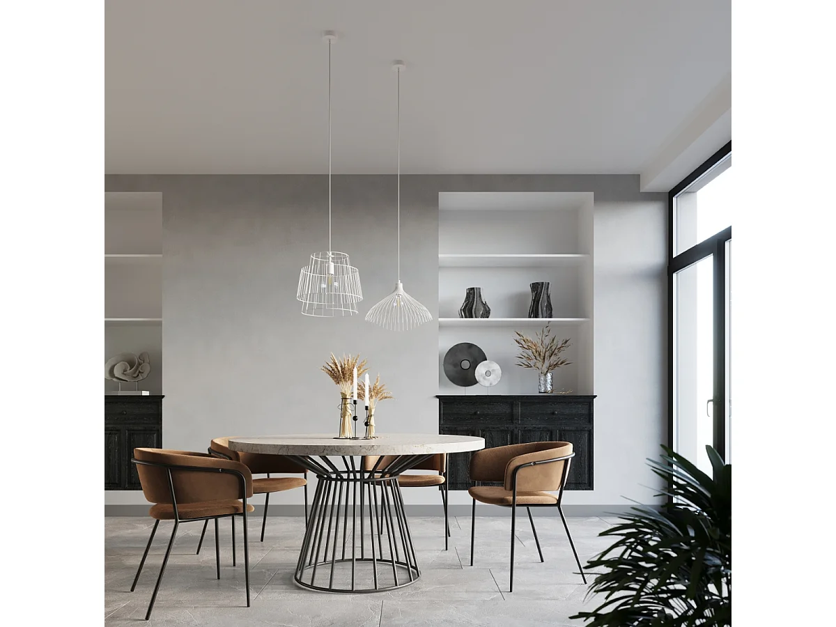 Lampada a sospensione Wire Frame bianca E27 Lámpara colgante con marco de alambre Blanco E27