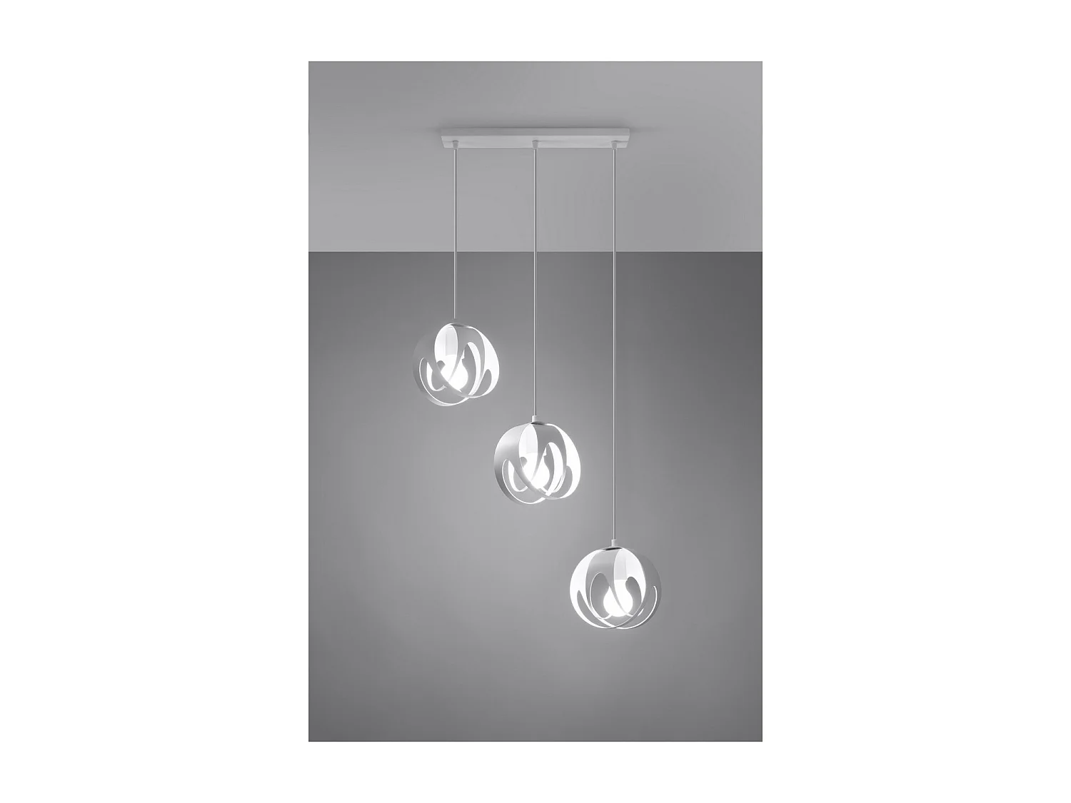 Sollux lichting Tulos Stab-Pendel-Deckenleuchte, Weiß, 3x E27