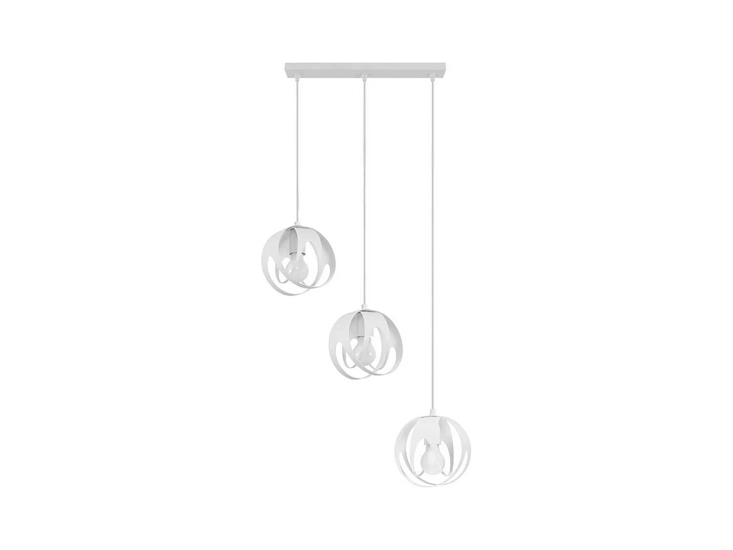 Hanglampen Tulos Modern Van  - 3 Lichtbronnen - L.50 X H.117 Cm - Wit