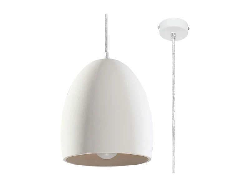 Sollux FLAWIUSZ Suspension Dome Céramique Blanc E27