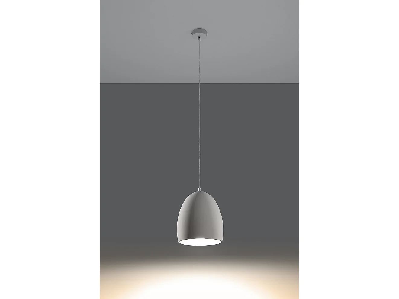 Sollux FLAWIUSZ Suspension Dome Céramique Blanc E27