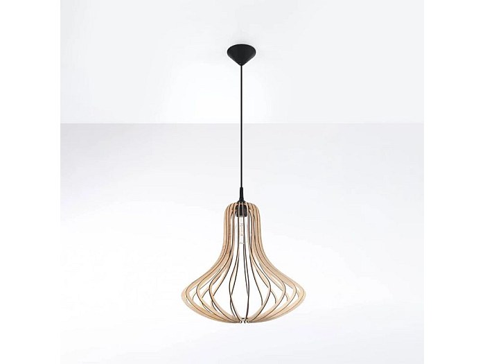 Chrasy Lampadario A Sospensione E27 In Metallo E Legno – Stile Scandinavo, Colore Verde, Regolabile In Altezza - 6
