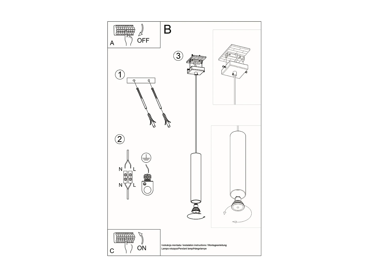 Hanglampen Lagos Modern Van  - 1 Lichtbronnen - L.8 X H.100 Cm - Wit