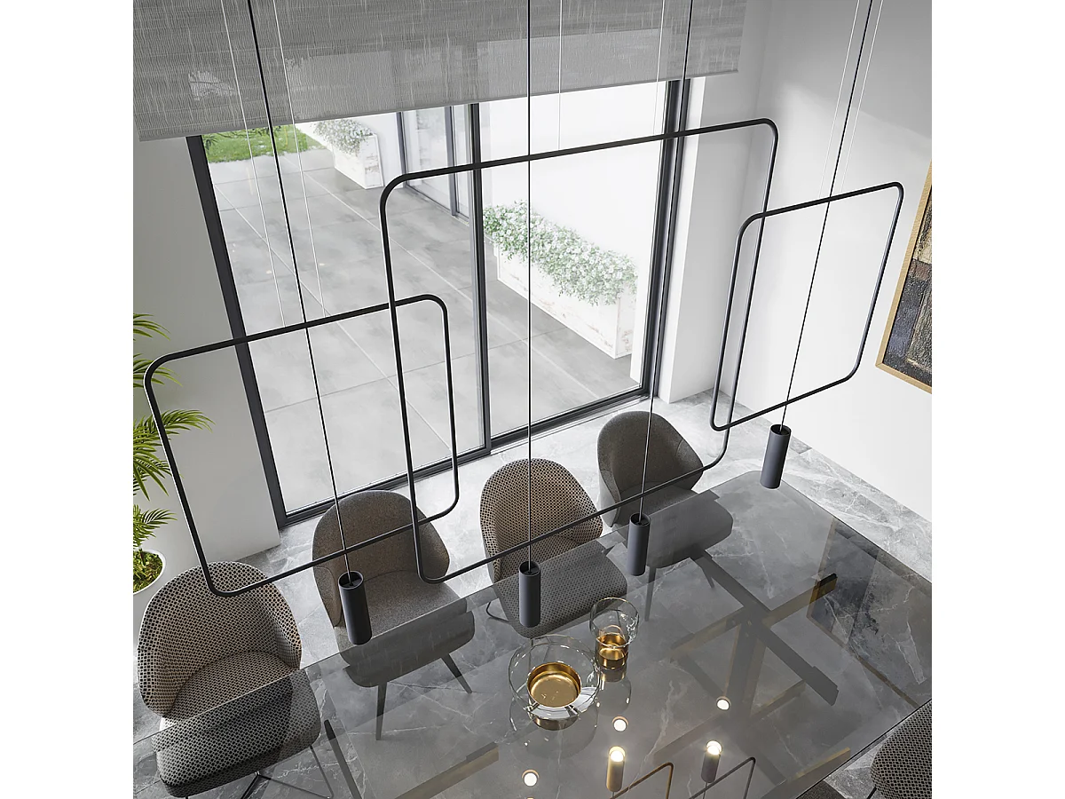 Modern Wire Frame Pendelleuchte Black GU10 Moderne Drahtrahmen-Pendelleuchte Schwarz GU10