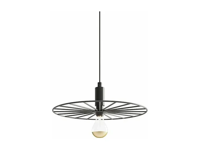 Hanglampen Sirkel Modern Van  - 1 Lichtbronnen - L.30 X H.150 Cm - Zwart
