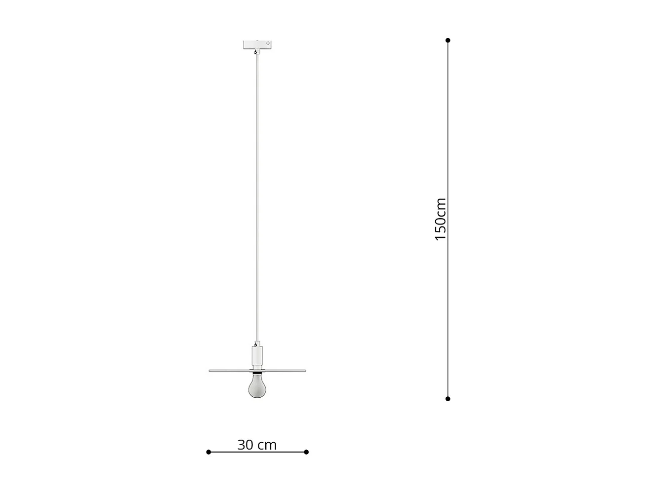 Hanglampen Sirkel Modern Van  - 1 Lichtbronnen - L.30 X H.150 Cm - Zwart