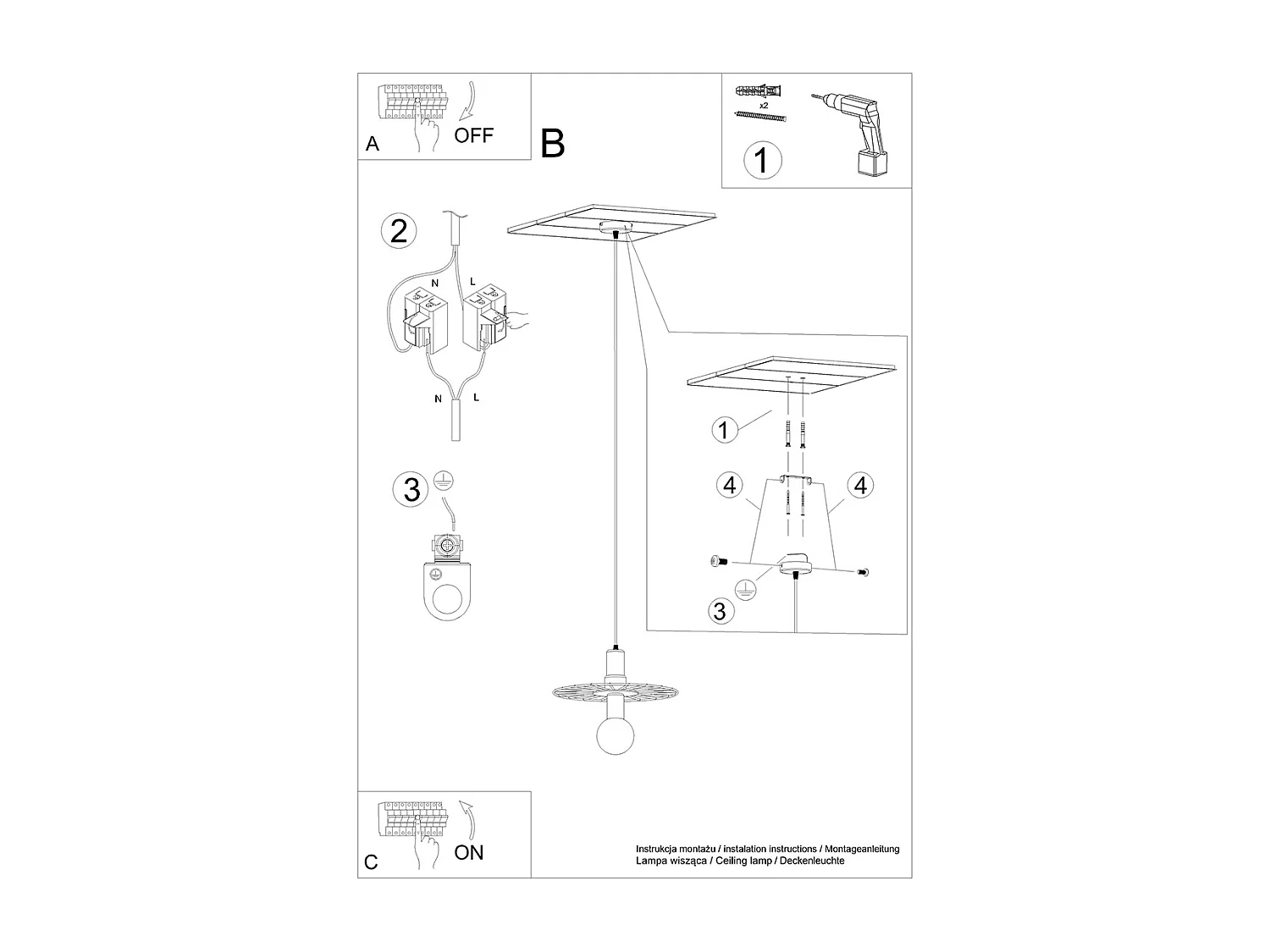 Hanglampen Sirkel Modern Van  - 1 Lichtbronnen - L.30 X H.150 Cm - Zwart