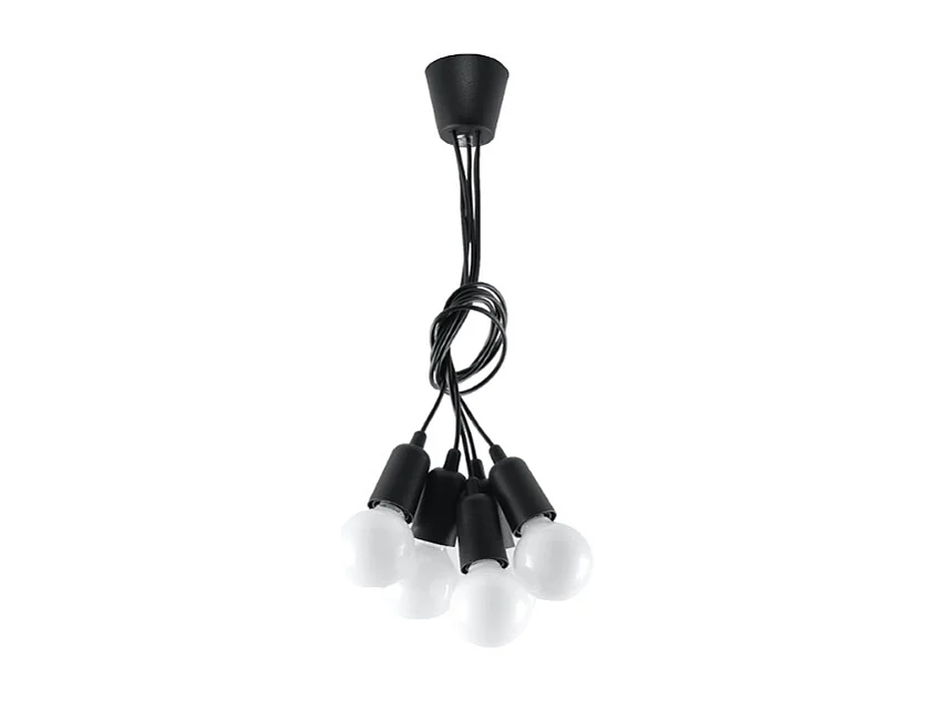 Hanglampen Diego Modern Van  - 5 Lichtbronnen - L.25 X H.90 Cm - Zwart