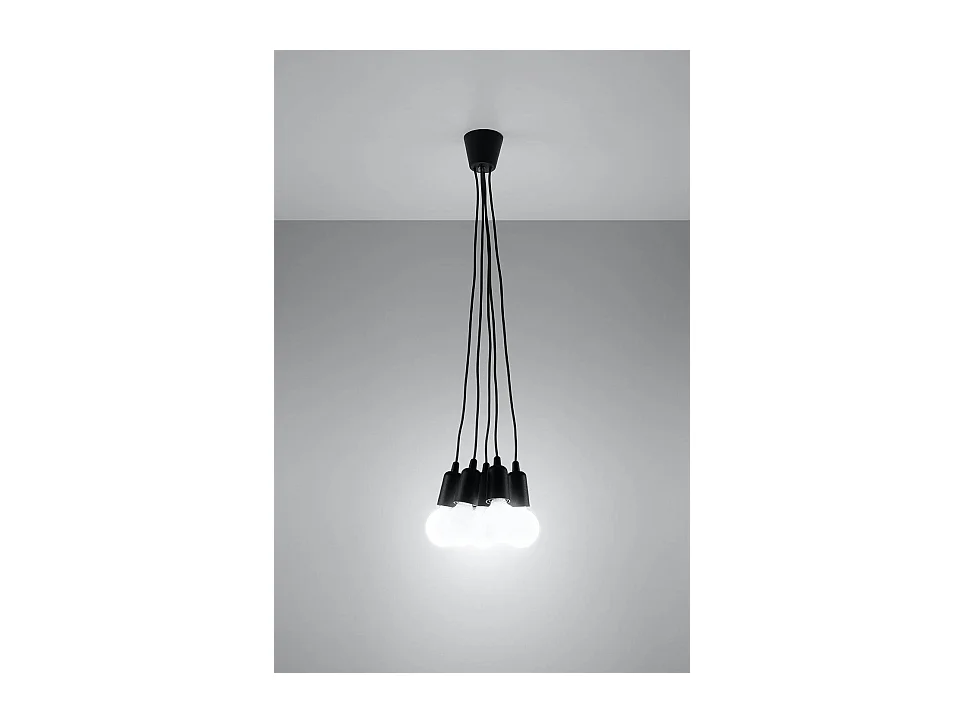 Sollux DIEGO Suspension à 5 ampoules au plafond, noir